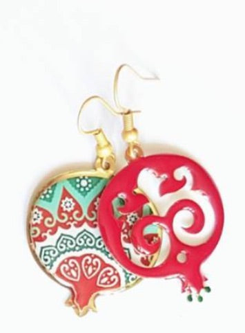 Red Mismatched Pomegranate Earrings - JewlOn