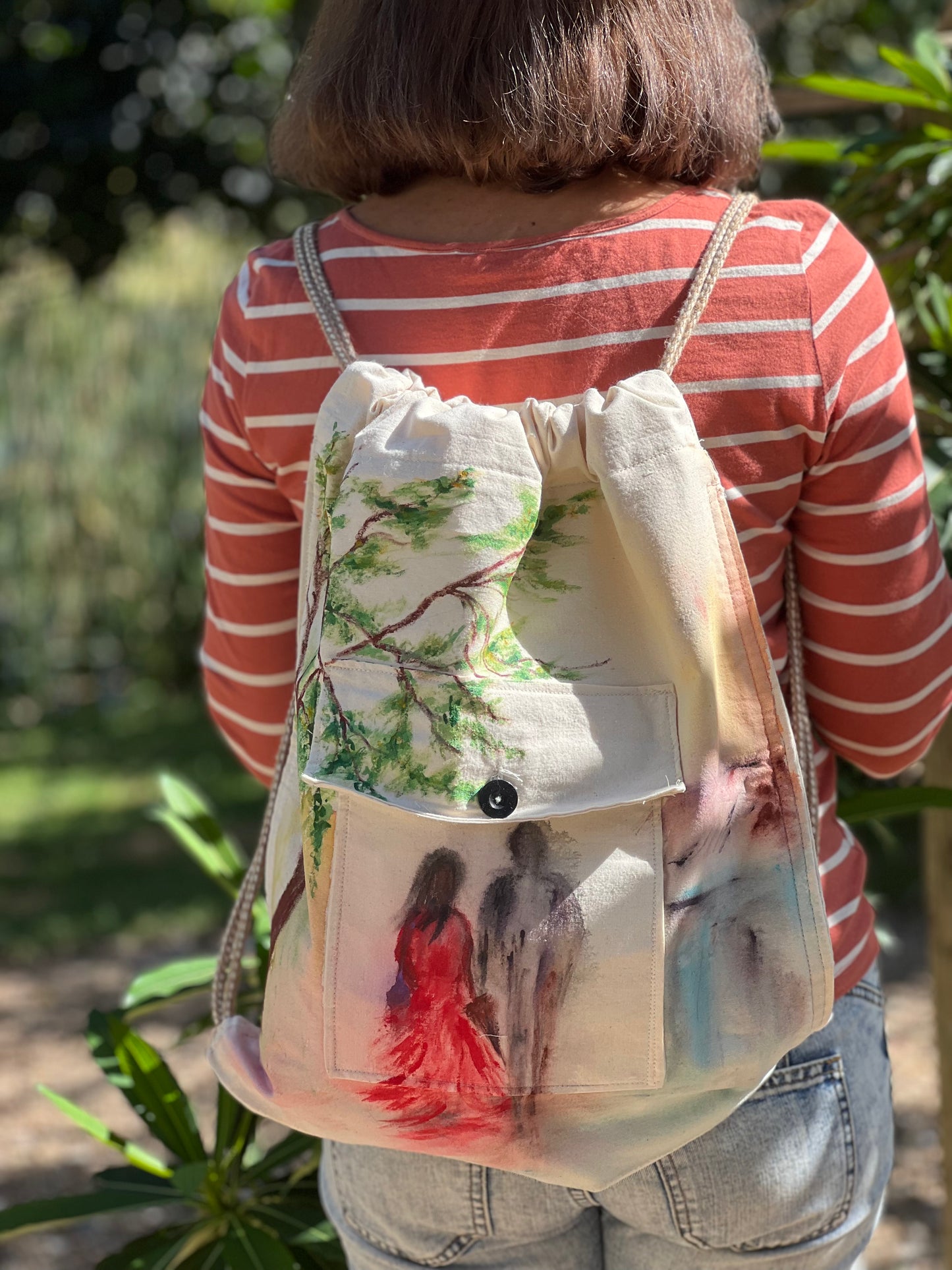 Figurative Hand Painted Cotton Bag