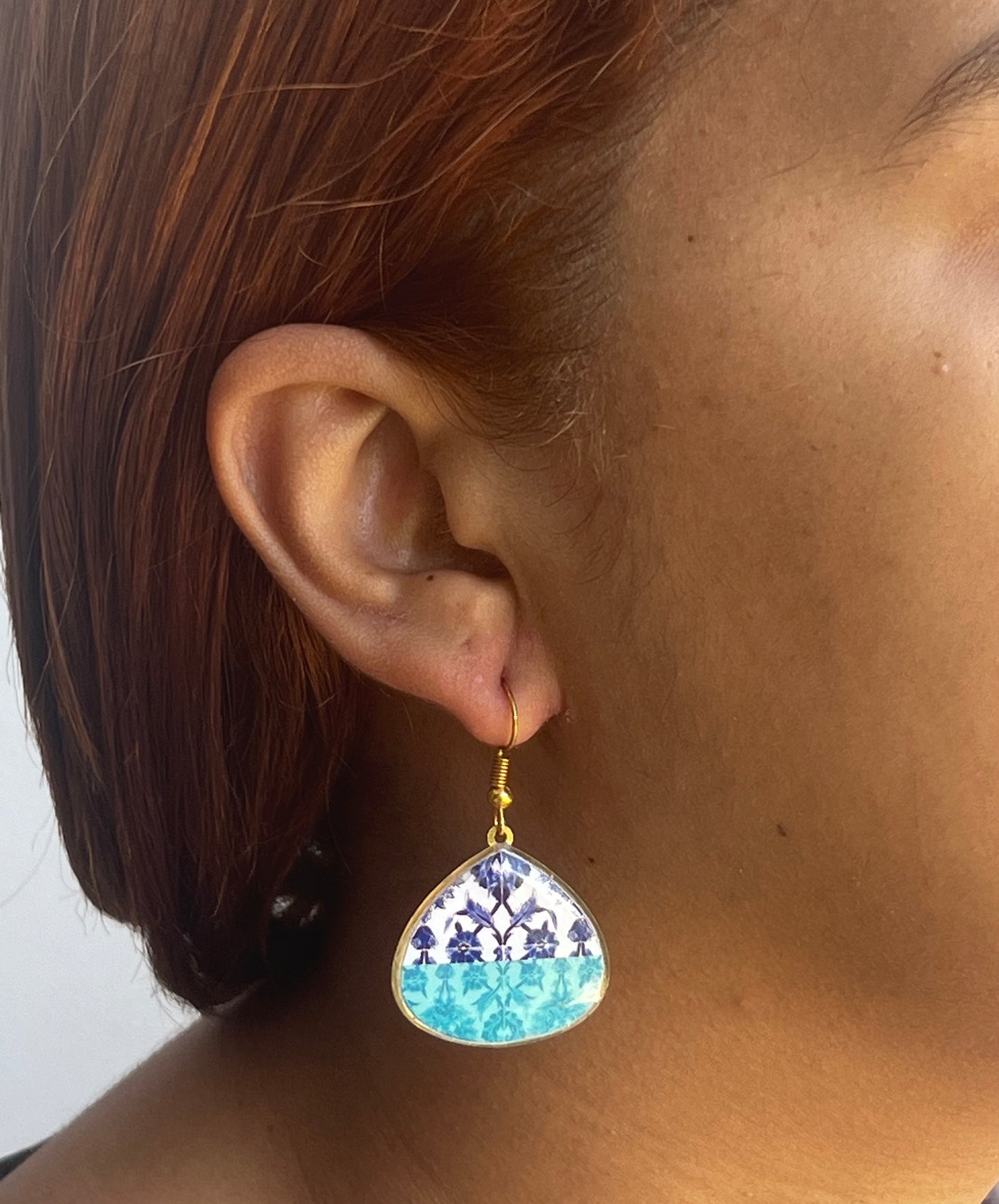 Turquoise Tile Earrings