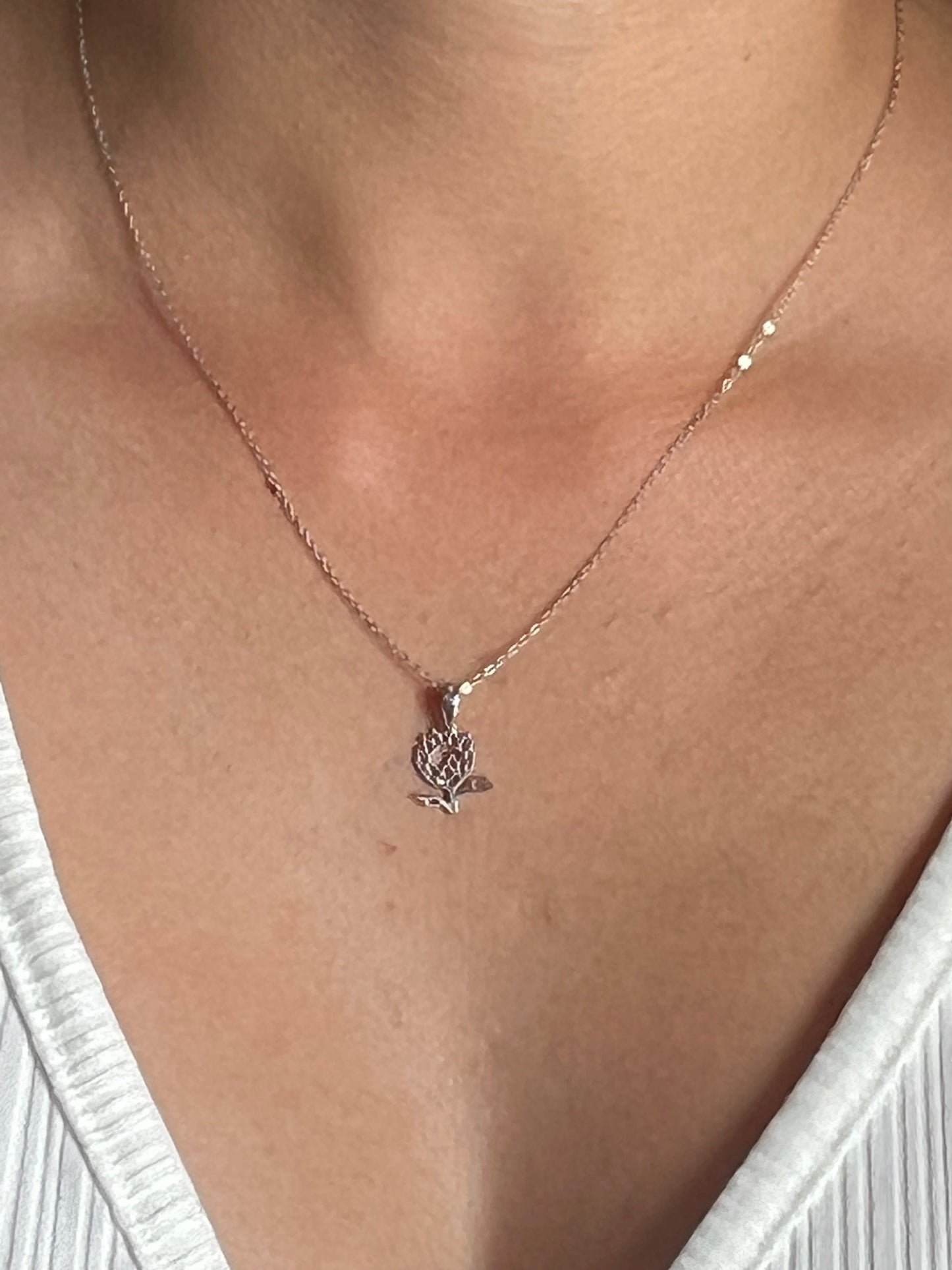 Sterling Silver protea Necklace