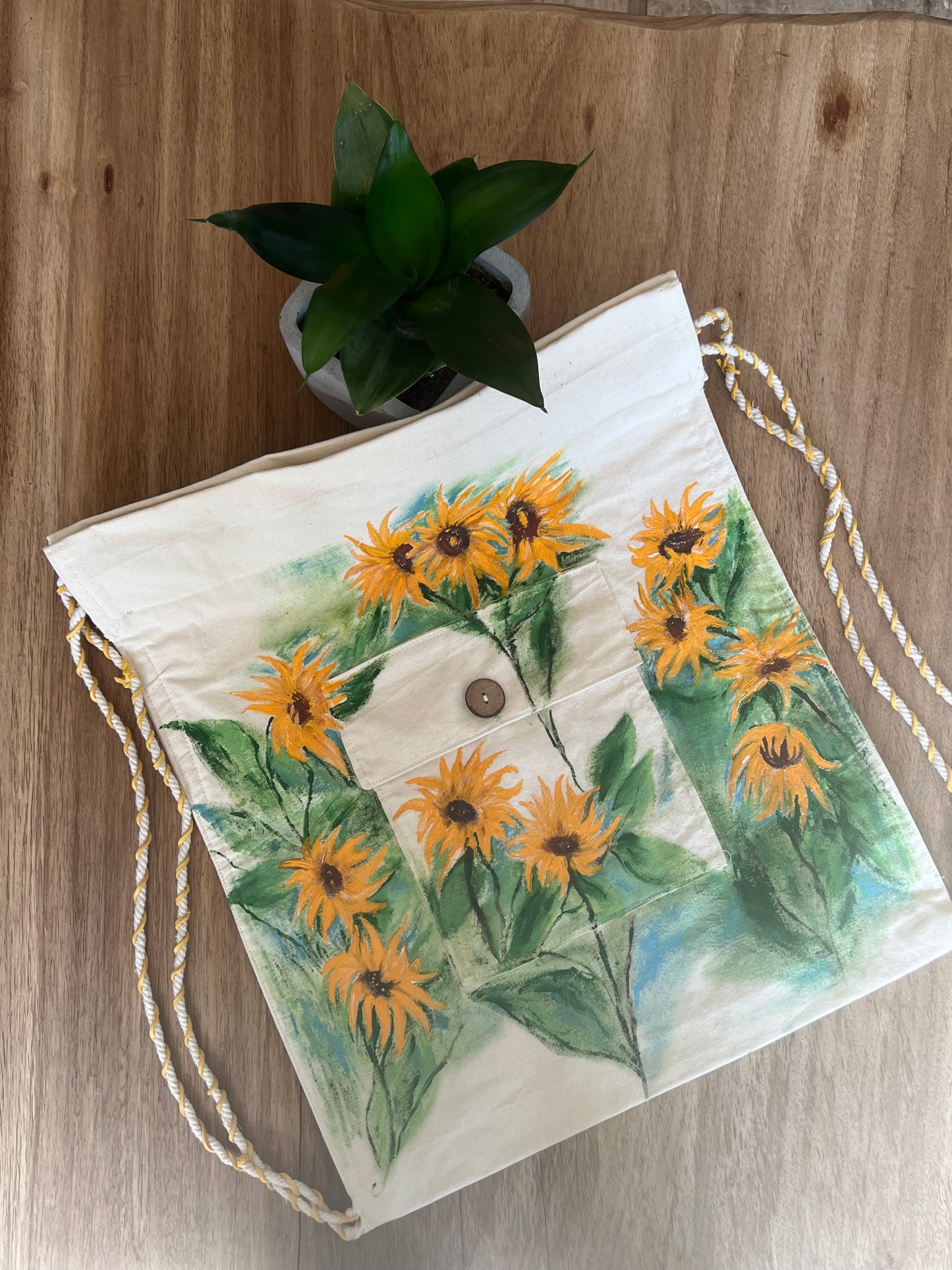 Sunflower Hand Painted Cotton Bag
