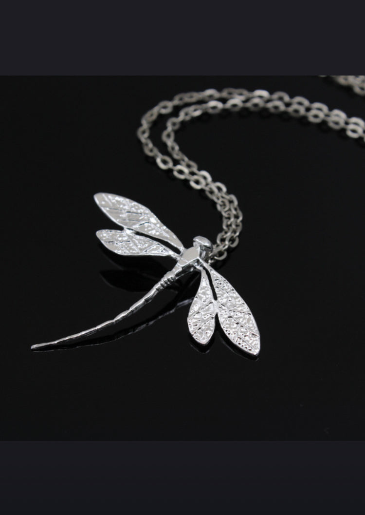 Sterling Silver Plated dragonfly necklace