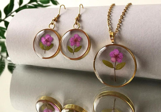 Petit flower and Fynbos Round Resin Jewellery