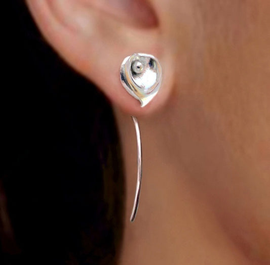 Sterling Silver Plated Long stem Earrings