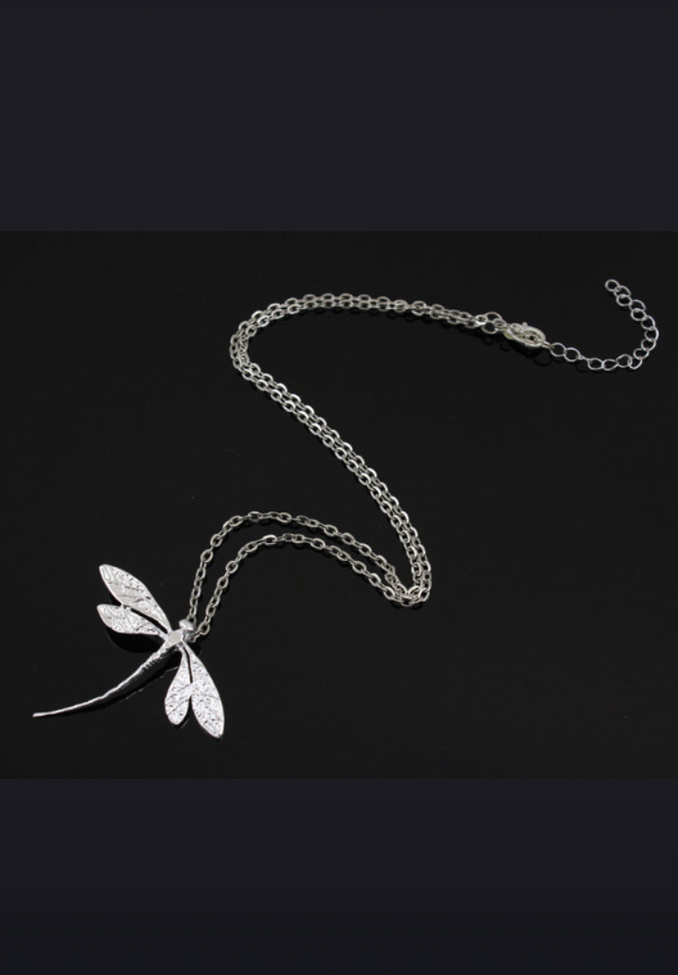 sterling silver dragon fly necklace gift birthday annivesary party necklace