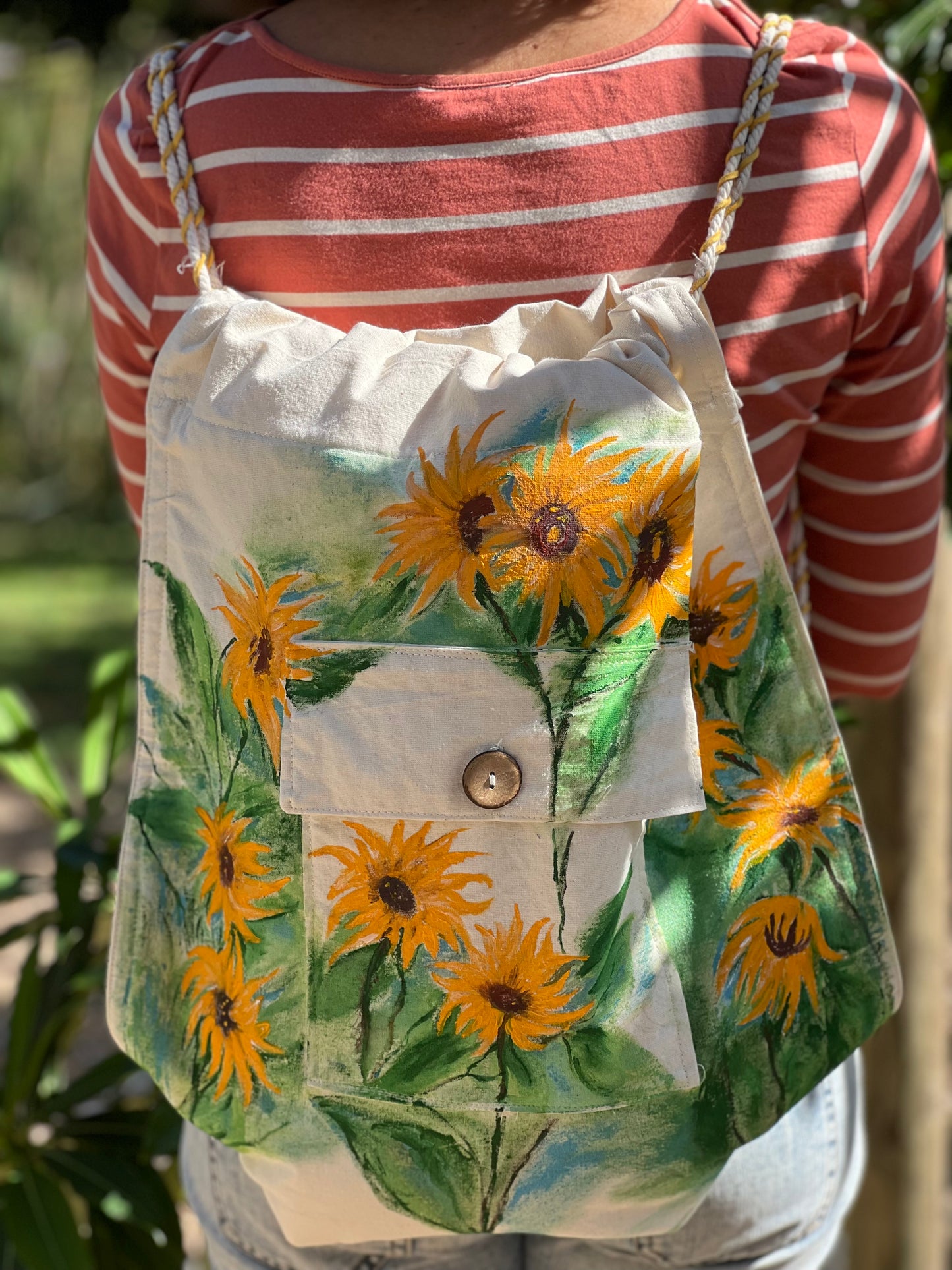 Sunflower Hand Painted Cotton Bag