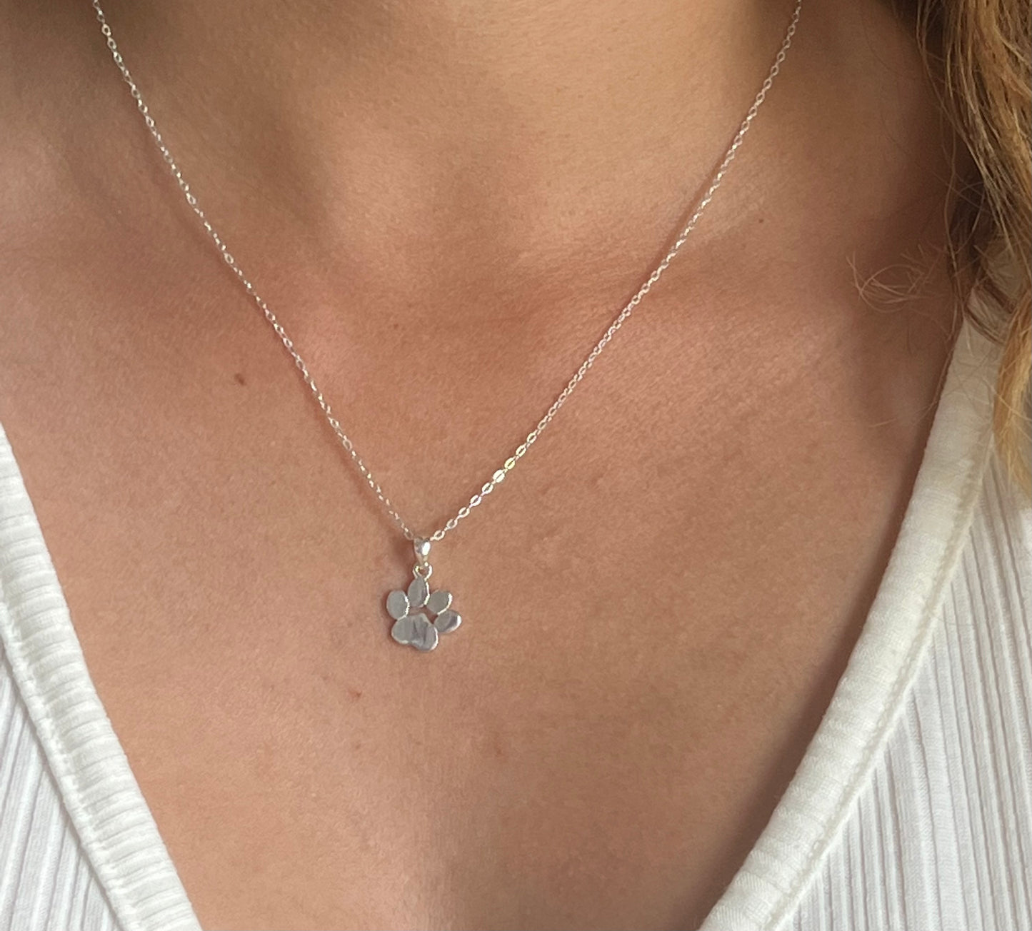 Sterling silver paw print