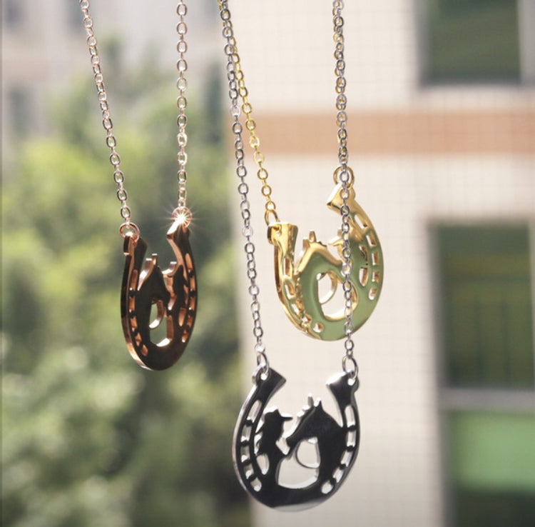 Sterling silver Horse and Girl necklace