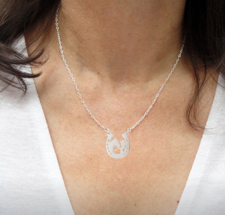 Horse and Girl necklace
